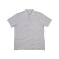 Heather Grey-White Melange - Front - Mantis Mens Tipped Polo Shirt