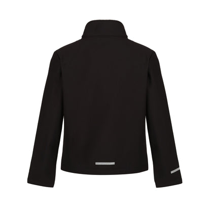 Black - Back - Regjun Childrens-Kids 2 Layer Soft Shell Jacket