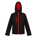 Black-Classic Red - Front - Regjun Childrens-Kids 3 Layer Soft Shell Jacket