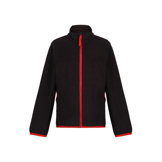 Black-Classic Red - Front - Regjun Boys Microfleece Full Zip Fleece Jacket