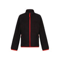 Black-Classic Red - Front - Regjun Boys Microfleece Full Zip Fleece Jacket