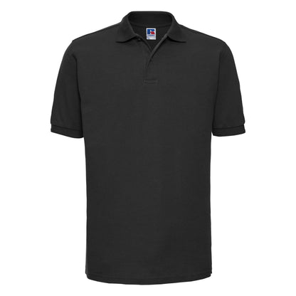 Black - Front - Russell Mens Ripple Collar & Cuff Short Sleeve Polo Shirt
