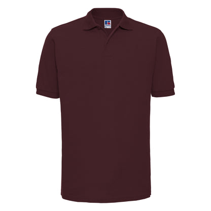 Burgundy - Front - Russell Mens Ripple Collar & Cuff Short Sleeve Polo Shirt