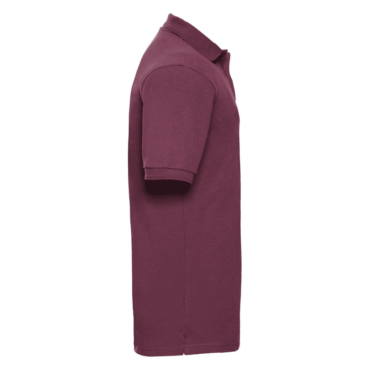 Burgundy - Side - Russell Mens Ripple Collar & Cuff Short Sleeve Polo Shirt