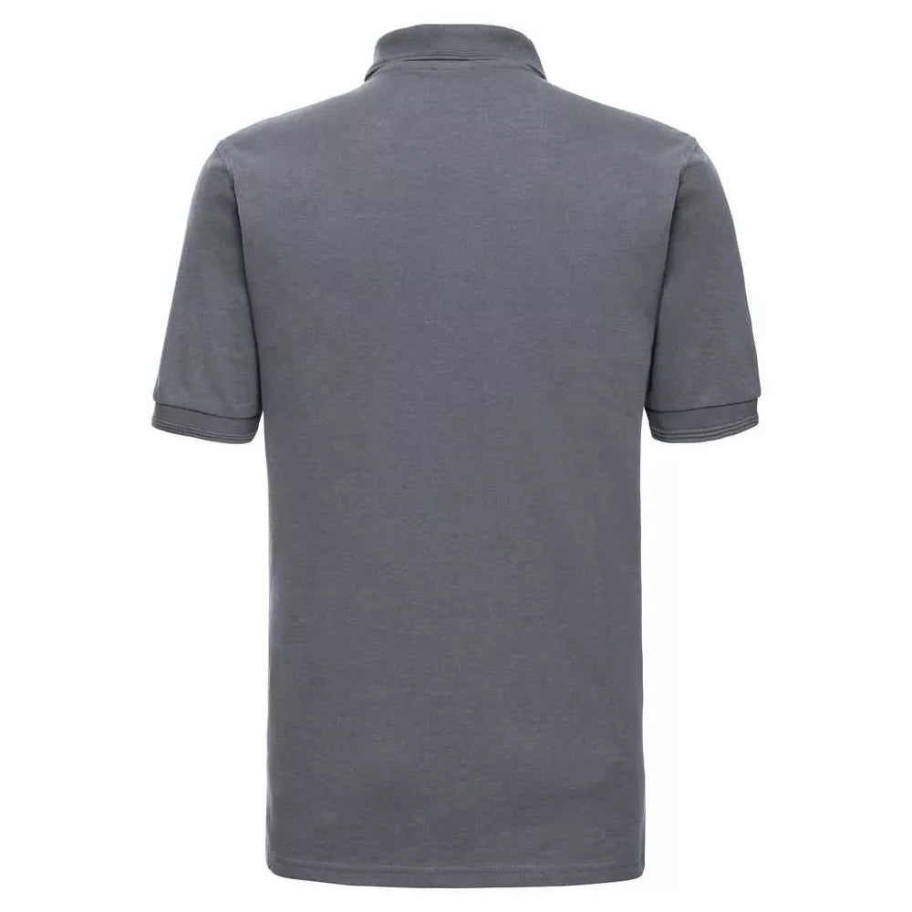 Convoy Grey - Back - Russell Mens Ripple Collar & Cuff Short Sleeve Polo Shirt