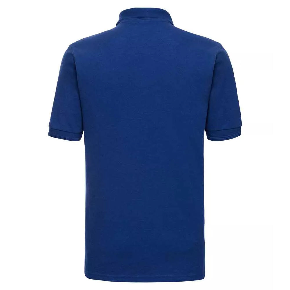 Bright Royal - Back - Russell Mens Ripple Collar & Cuff Short Sleeve Polo Shirt