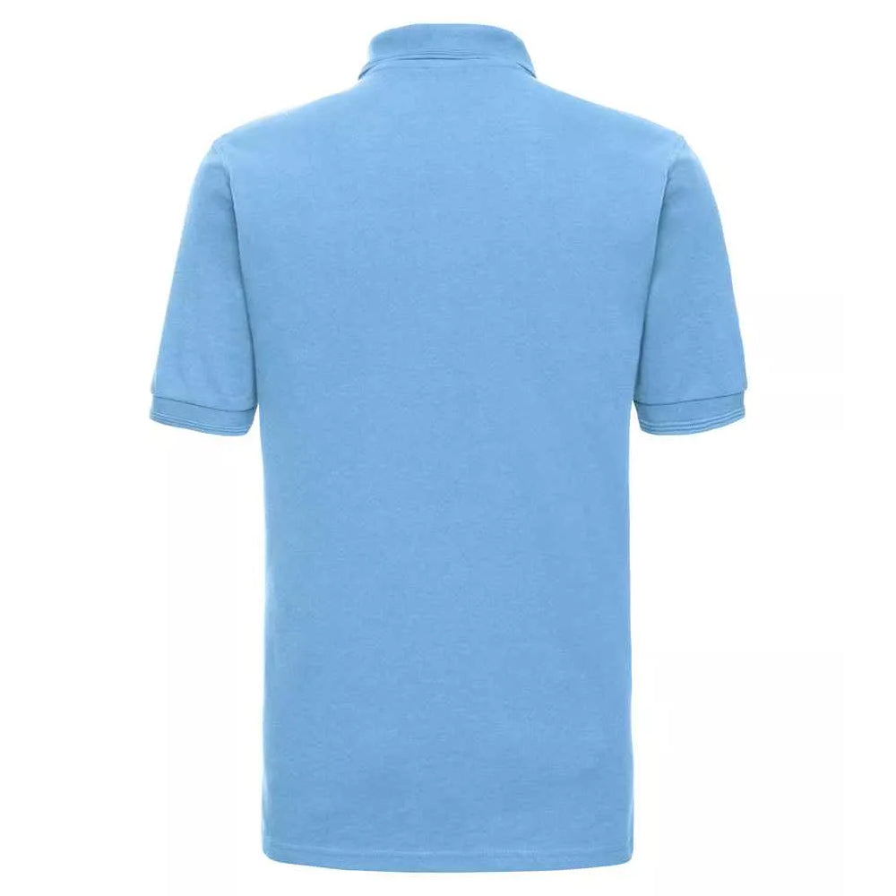 White - Front - Russell Mens Ripple Collar & Cuff Short Sleeve Polo Shirt