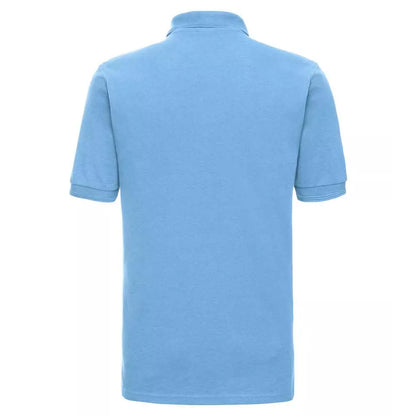 White - Front - Russell Mens Ripple Collar & Cuff Short Sleeve Polo Shirt