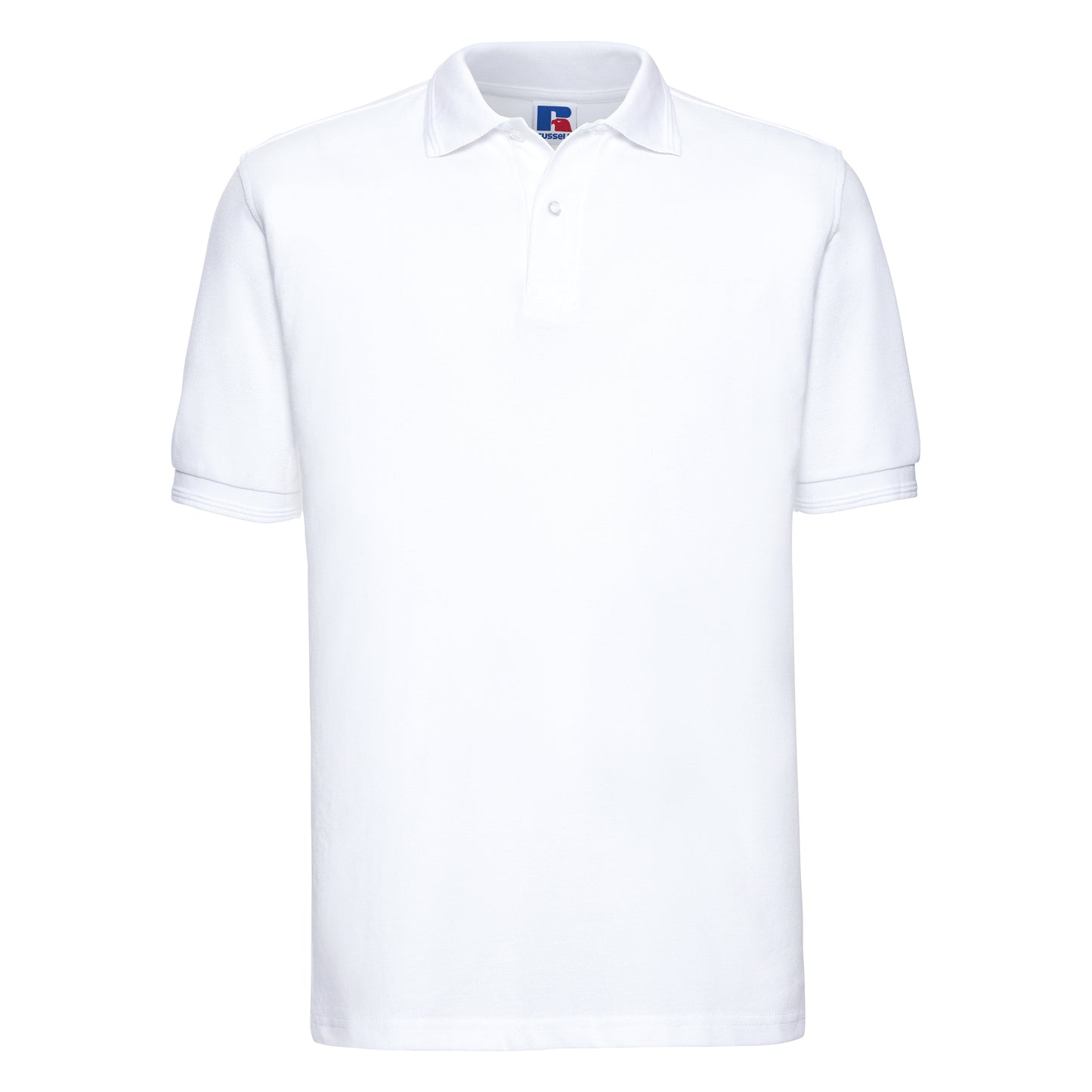 White - Back - Russell Mens Ripple Collar & Cuff Short Sleeve Polo Shirt