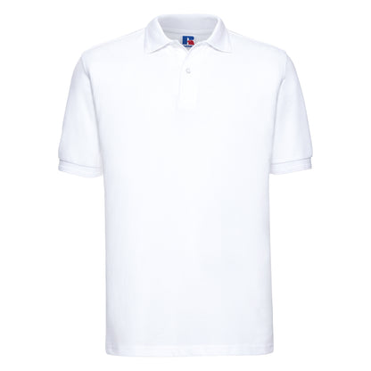White - Back - Russell Mens Ripple Collar & Cuff Short Sleeve Polo Shirt