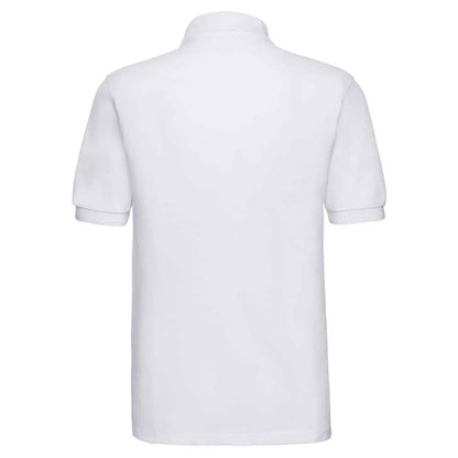 White - Side - Russell Mens Ripple Collar & Cuff Short Sleeve Polo Shirt