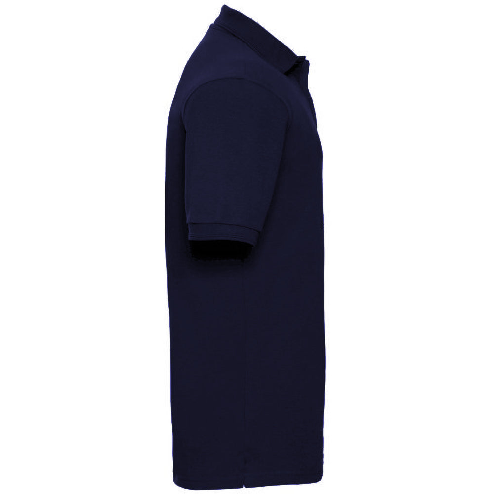 French Navy - Side - Russell Mens Ripple Collar & Cuff Short Sleeve Polo Shirt