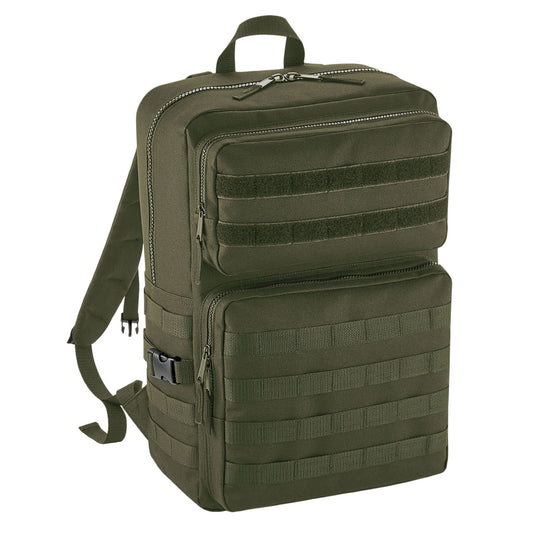 Military Green - Front - Bagbase Molle Tactical Backpack