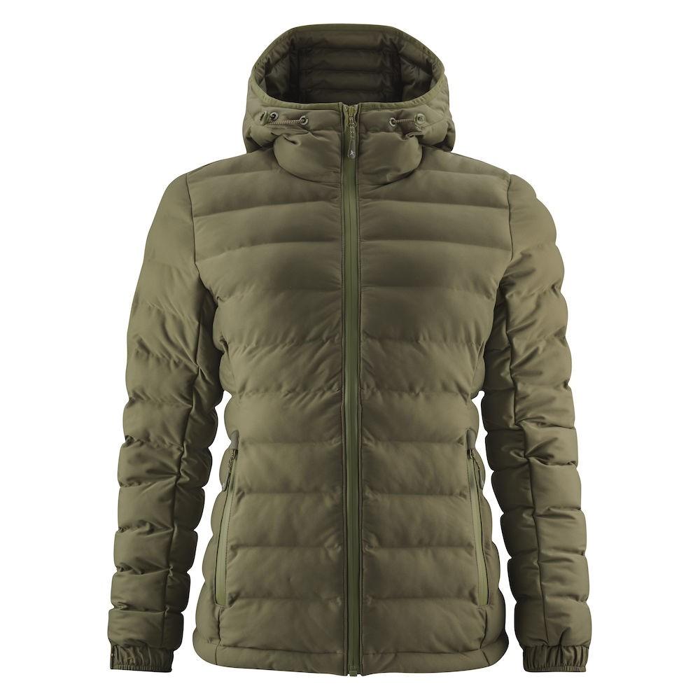 Moss Green - Front - James Harvest Womens-Ladies Woodlake Padded Jacket