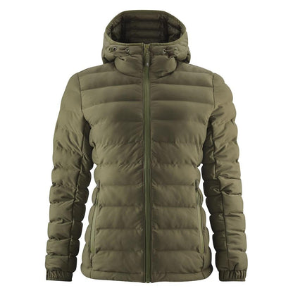 Moss Green - Front - James Harvest Womens-Ladies Woodlake Padded Jacket