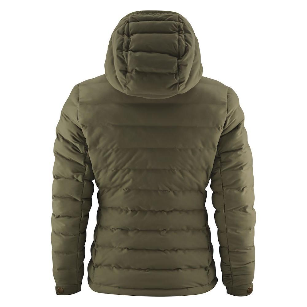 Moss Green - Back - James Harvest Womens-Ladies Woodlake Padded Jacket