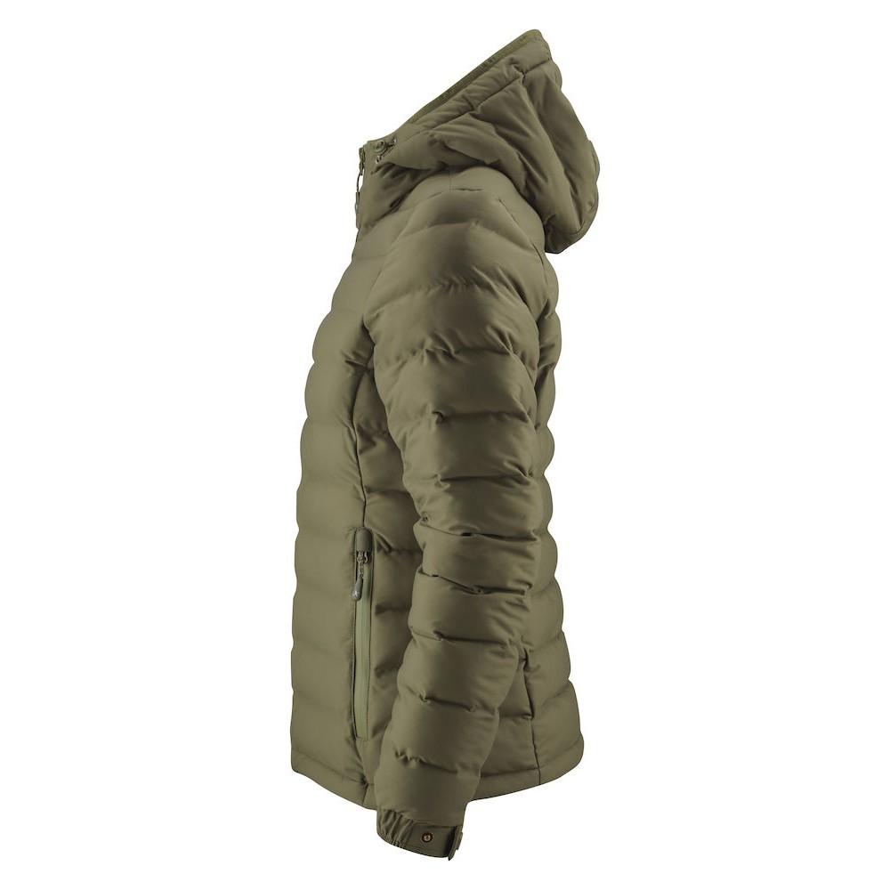 Moss Green - Side - James Harvest Womens-Ladies Woodlake Padded Jacket