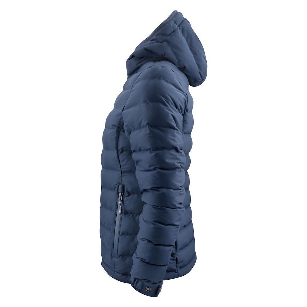 Navy - Side - James Harvest Womens-Ladies Woodlake Padded Jacket