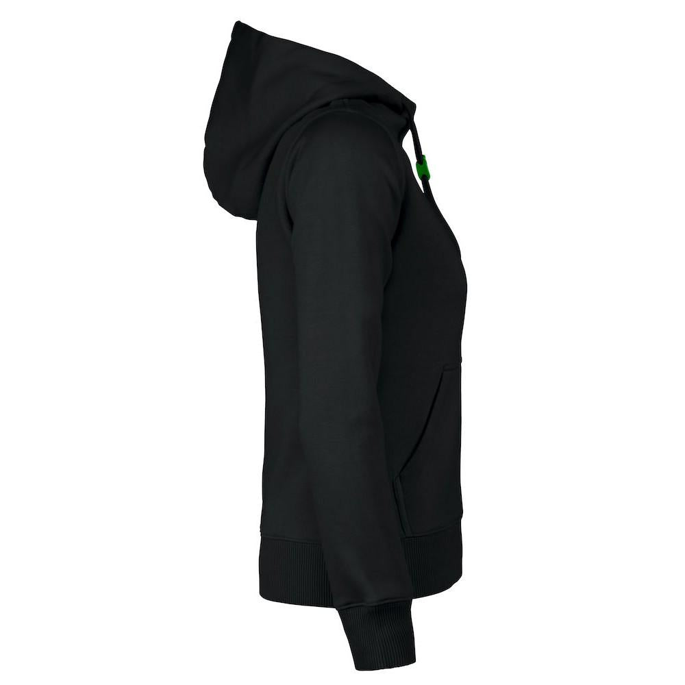 Black - Side - Printer Womens-Ladies Fastpitch Hoodie