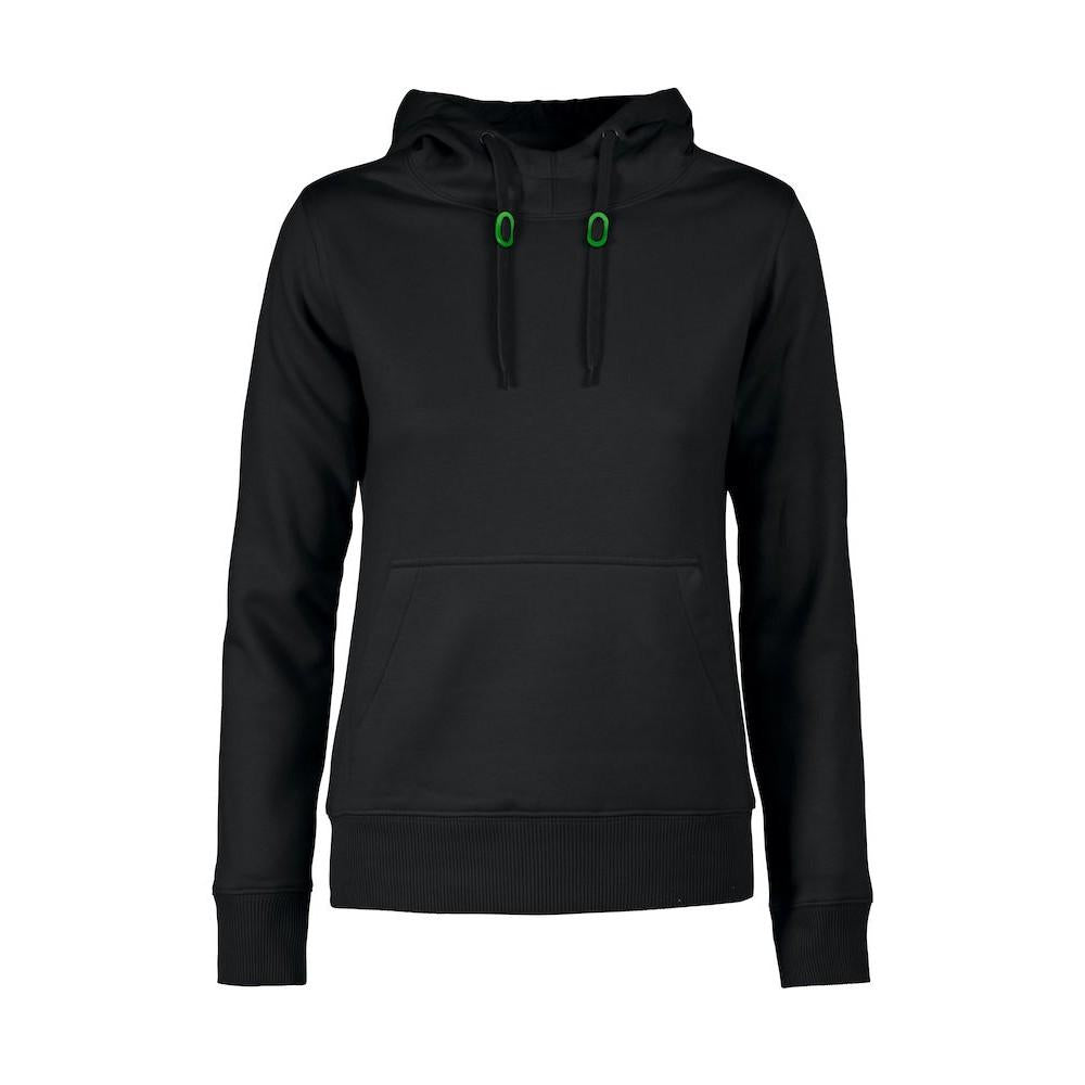 Black - Front - Printer Womens-Ladies Fastpitch Hoodie