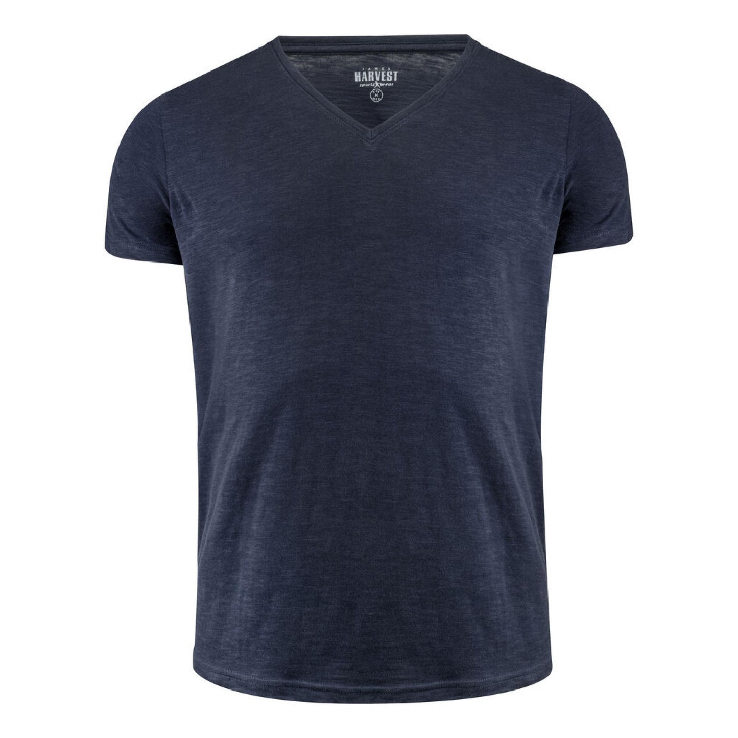 Navy - Back - James Harvest Mens Whailford V Neck T-Shirt