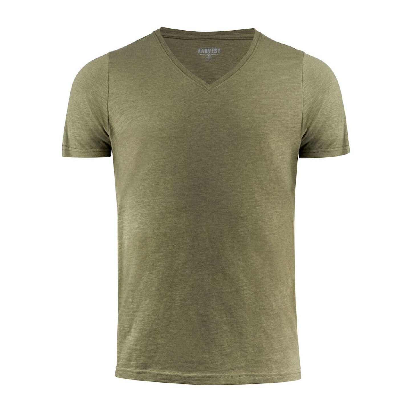 Moss Green - Back - James Harvest Mens Whailford V Neck T-Shirt