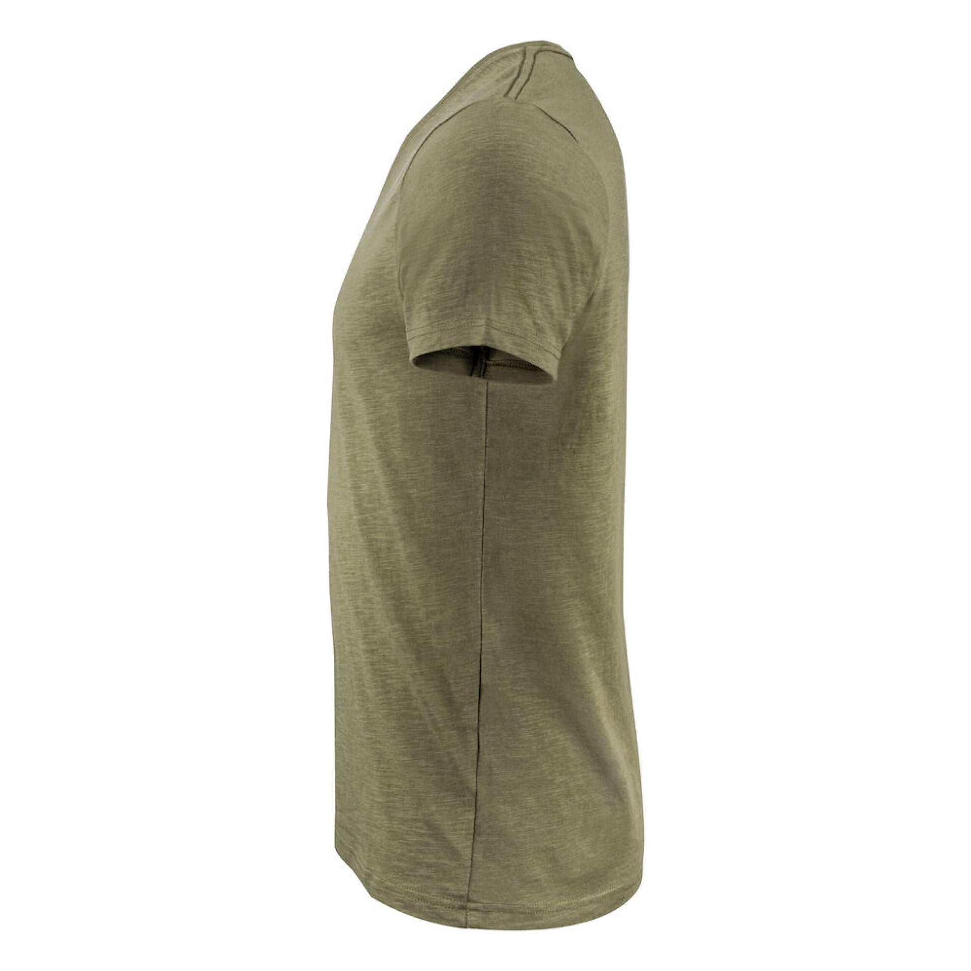 Moss Green - Side - James Harvest Mens Whailford V Neck T-Shirt