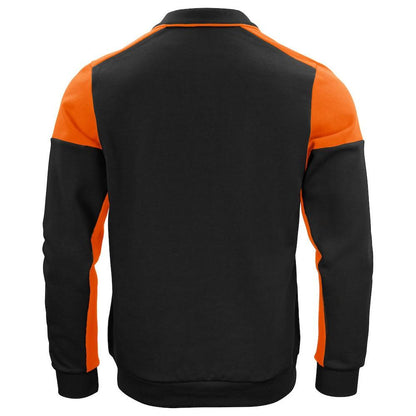 Black-Orange - Back - Printer Unisex Adult Prime Two Tone Polo Sweatshirt