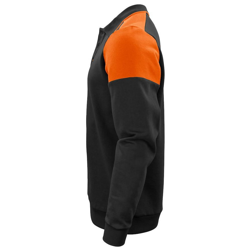 Black-Orange - Side - Printer Unisex Adult Prime Two Tone Polo Sweatshirt