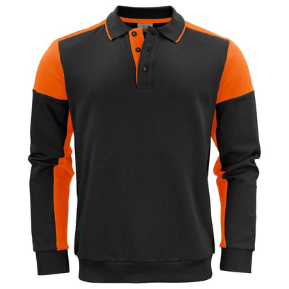 Black-Orange - Front - Printer Unisex Adult Prime Two Tone Polo Sweatshirt
