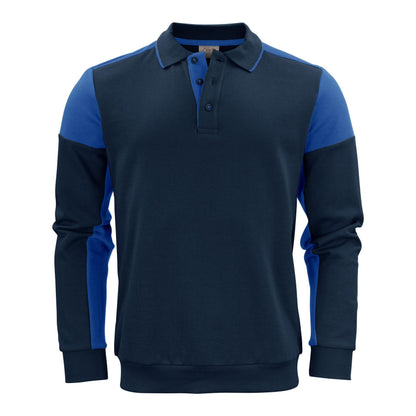 Navy-Cobalt Navy - Back - Printer Unisex Adult Prime Two Tone Polo Sweatshirt
