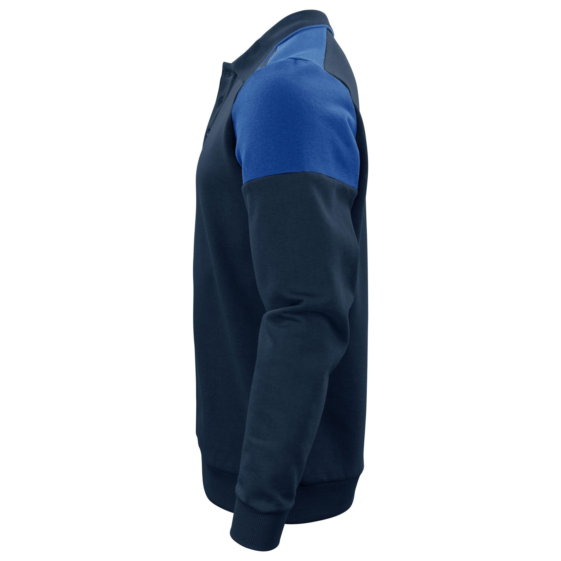 Navy-Cobalt Navy - Side - Printer Unisex Adult Prime Two Tone Polo Sweatshirt