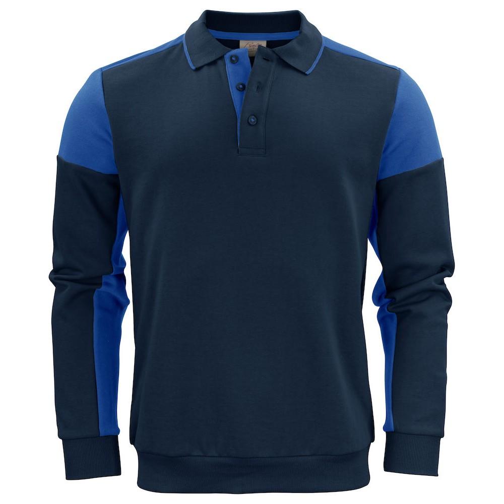 Navy-Cobalt Blue - Front - Printer Unisex Adult Prime Two Tone Polo Sweatshirt