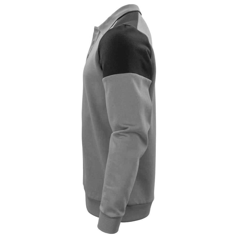 Anthracite-Black - Side - Printer Unisex Adult Prime Two Tone Polo Sweatshirt