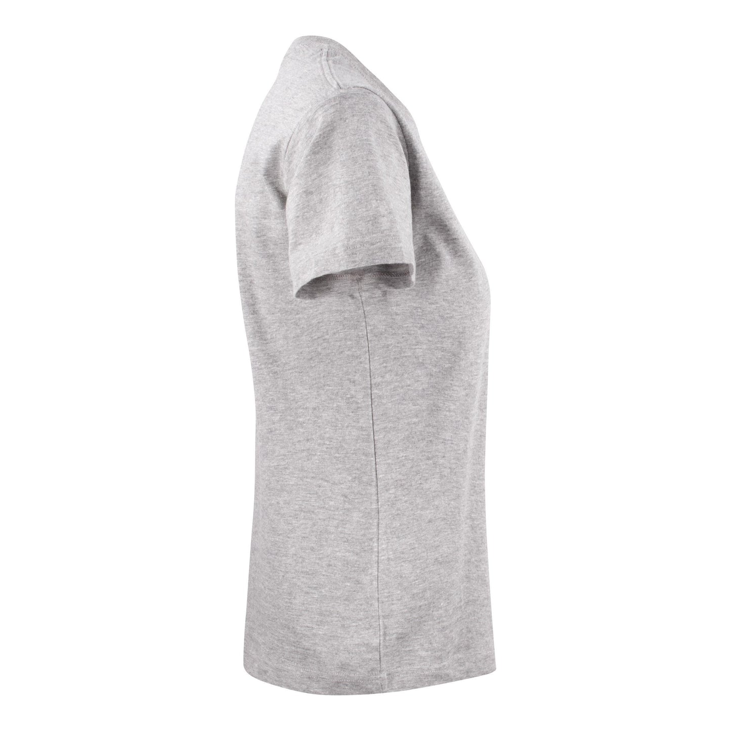 Grey Melange - Side - Printer Womens-Ladies Heavy T-Shirt