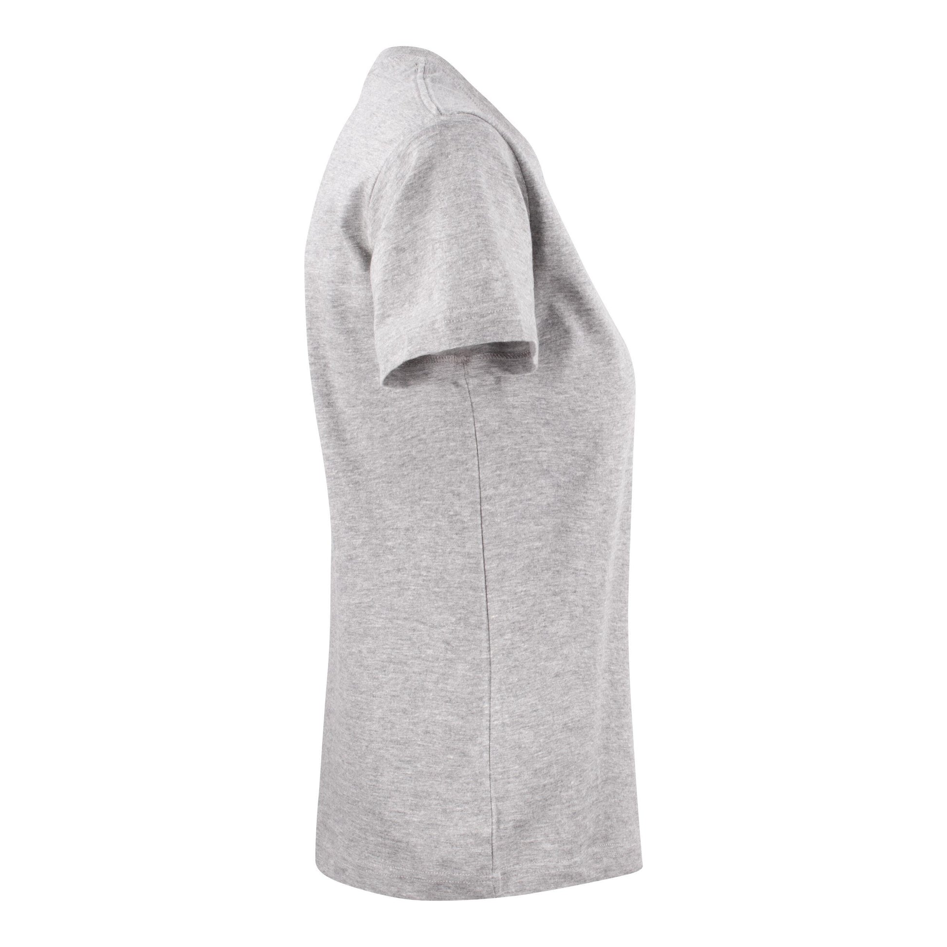 Grey Melange - Side - Printer Womens-Ladies Heavy T-Shirt