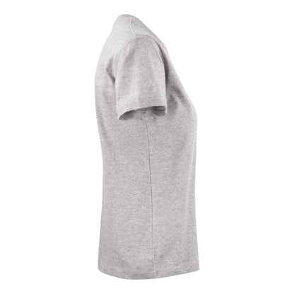Grey Melange - Side - Printer Womens-Ladies Heavy T-Shirt