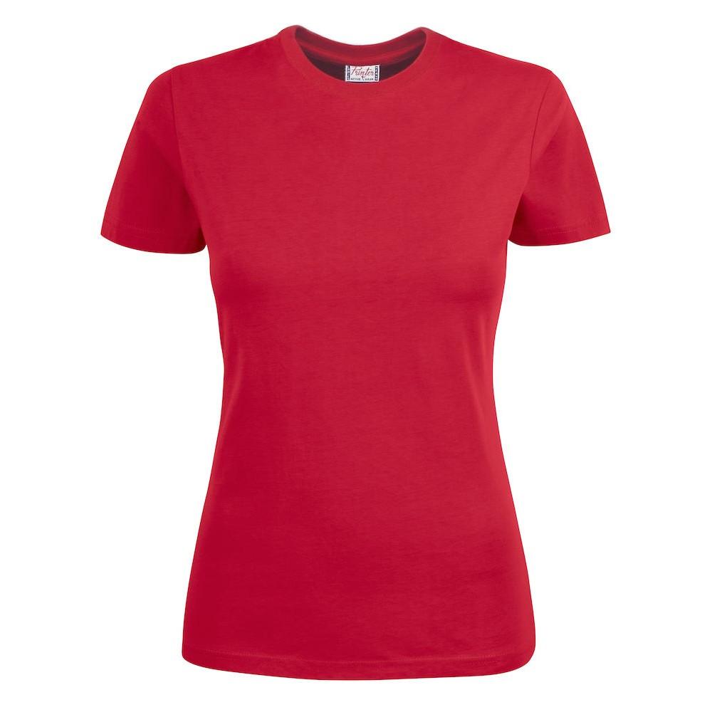 Red - Front - Printer Womens-Ladies Heavy T-Shirt