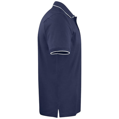 Navy - Side - James Harvest Mens Greenville Regular Polo Shirt