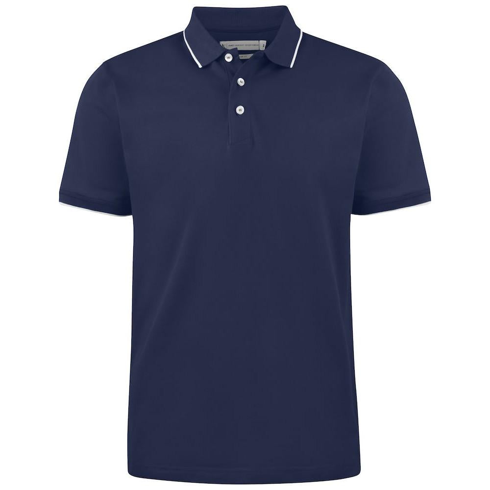 Navy - Front - James Harvest Mens Greenville Regular Polo Shirt