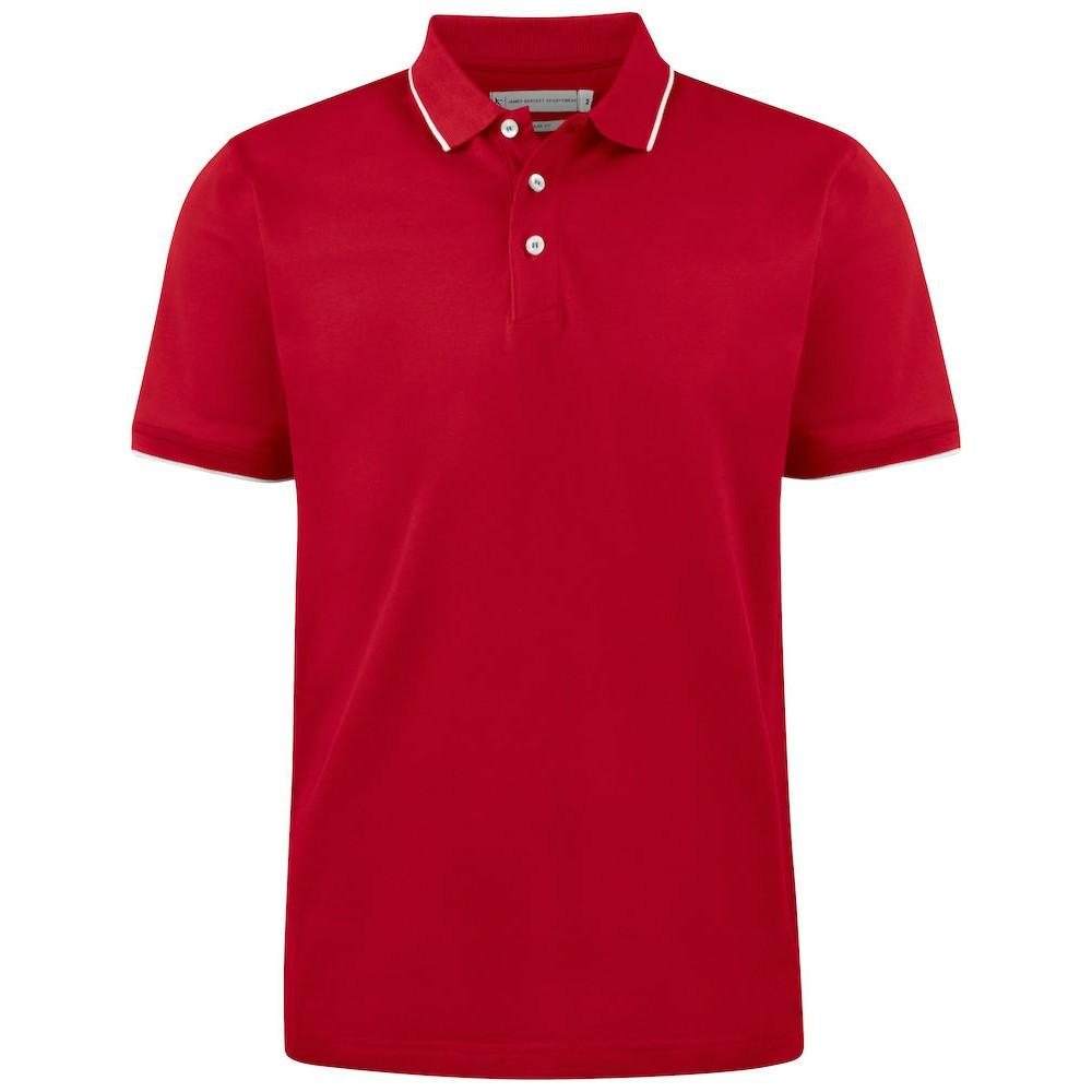 Red - Front - James Harvest Mens Greenville Regular Polo Shirt