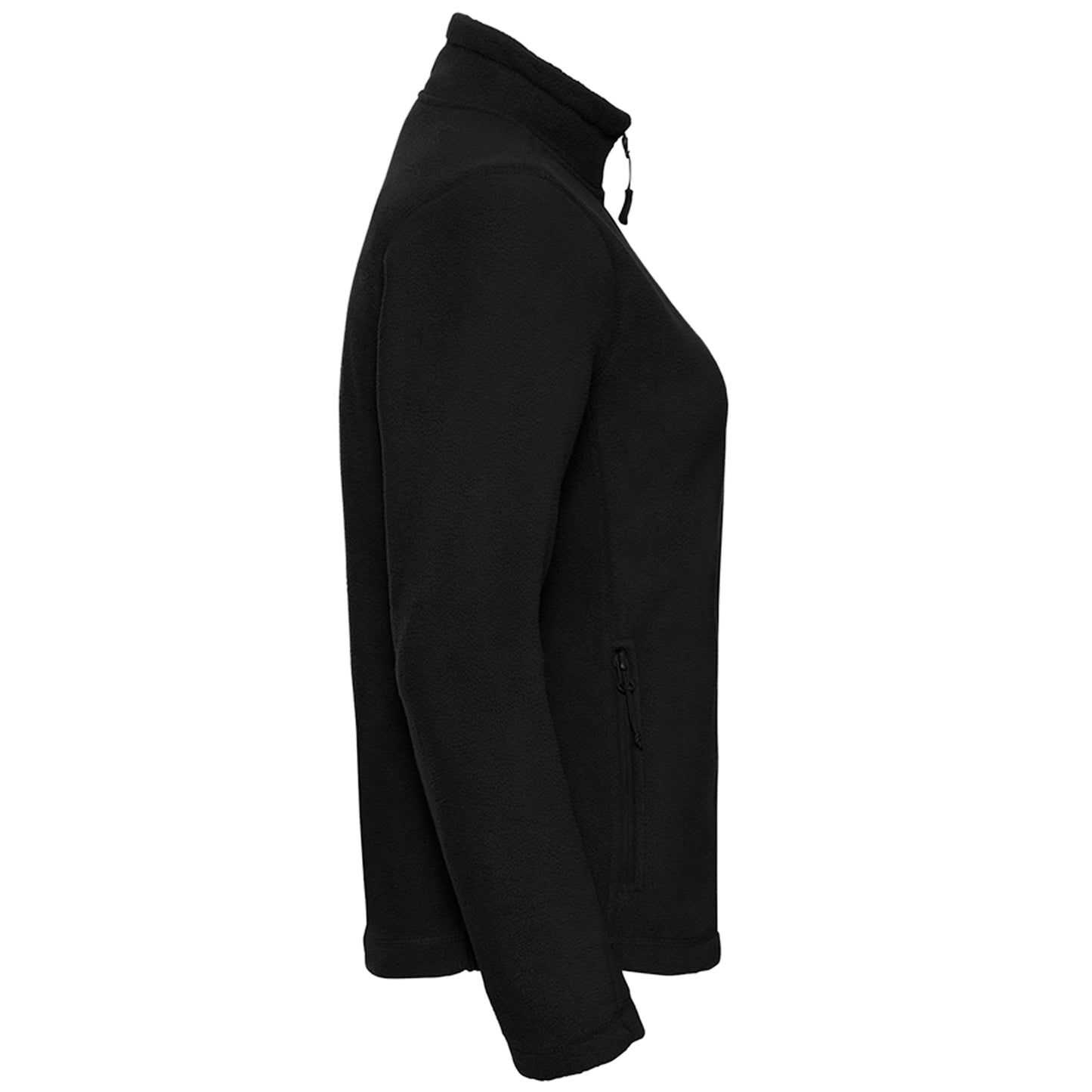 Black - Side - Russell Colours Ladies Full Zip Outdoor Fleece Jacket