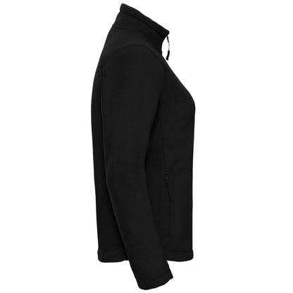 Black - Side - Russell Colours Ladies Full Zip Outdoor Fleece Jacket