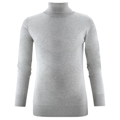 Grey Melange - Front - Harvest Womens-Ladies Ashland Turtle Neck Pullover