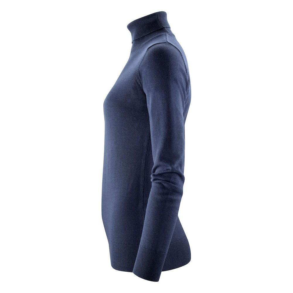 Navy - Side - Harvest Womens-Ladies Ashland Turtle Neck Pullover