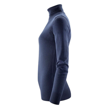 Navy - Side - Harvest Womens-Ladies Ashland Turtle Neck Pullover