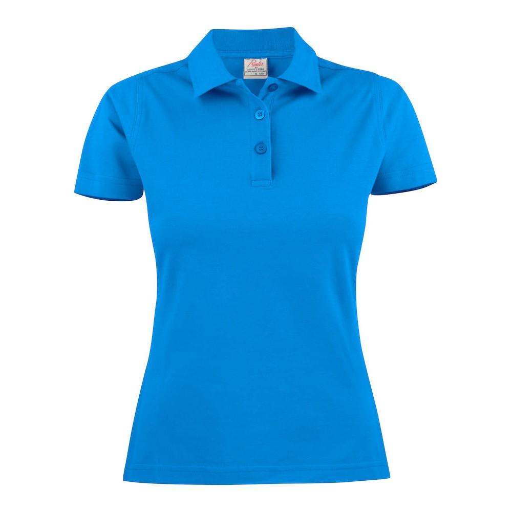 Ocean Blue - Front - Printer Womens-Ladies Surf Polo Shirt
