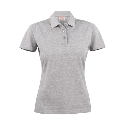 Grey Melange - Front - Printer Womens-Ladies Surf Polo Shirt