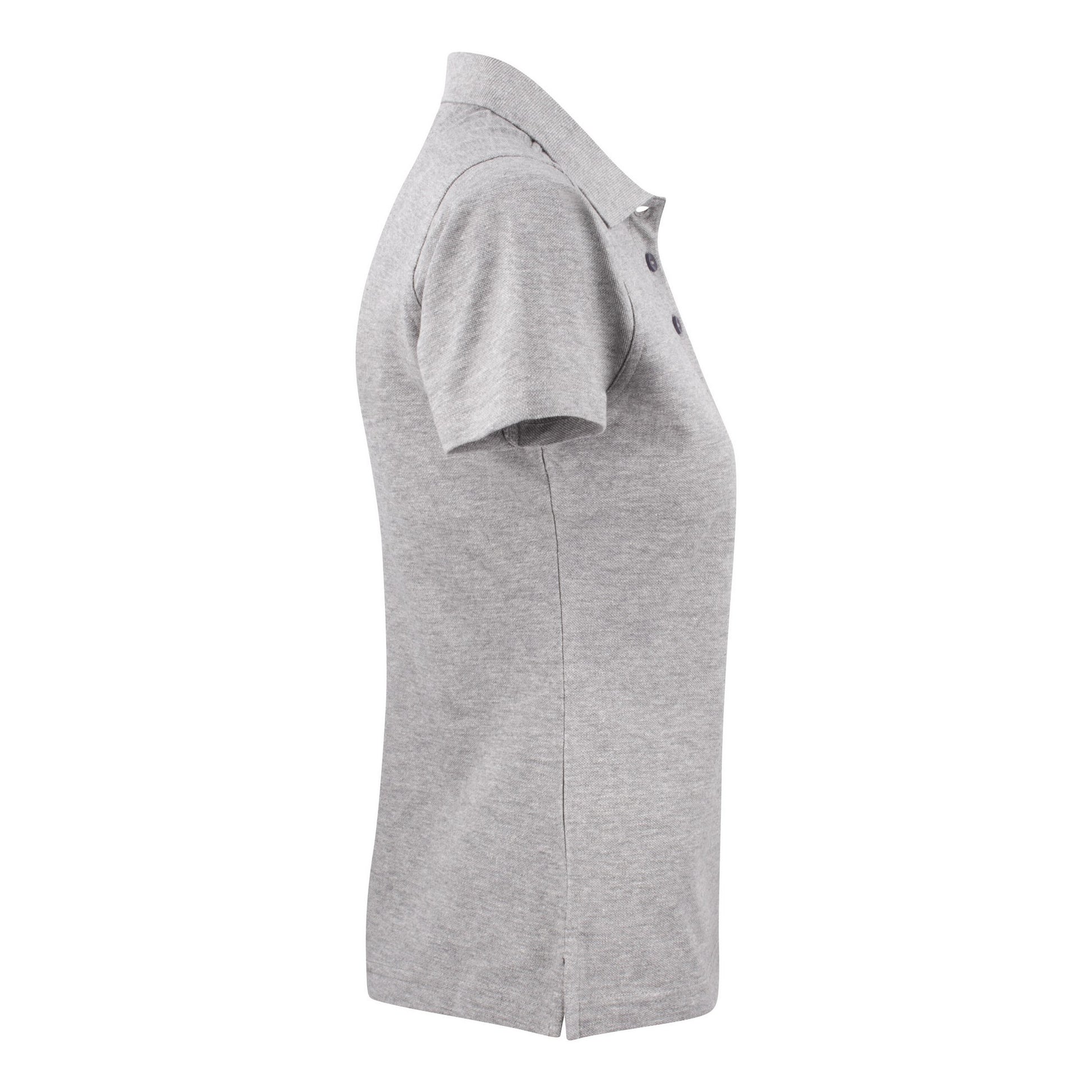 Grey Melange - Side - Printer Womens-Ladies Surf Polo Shirt