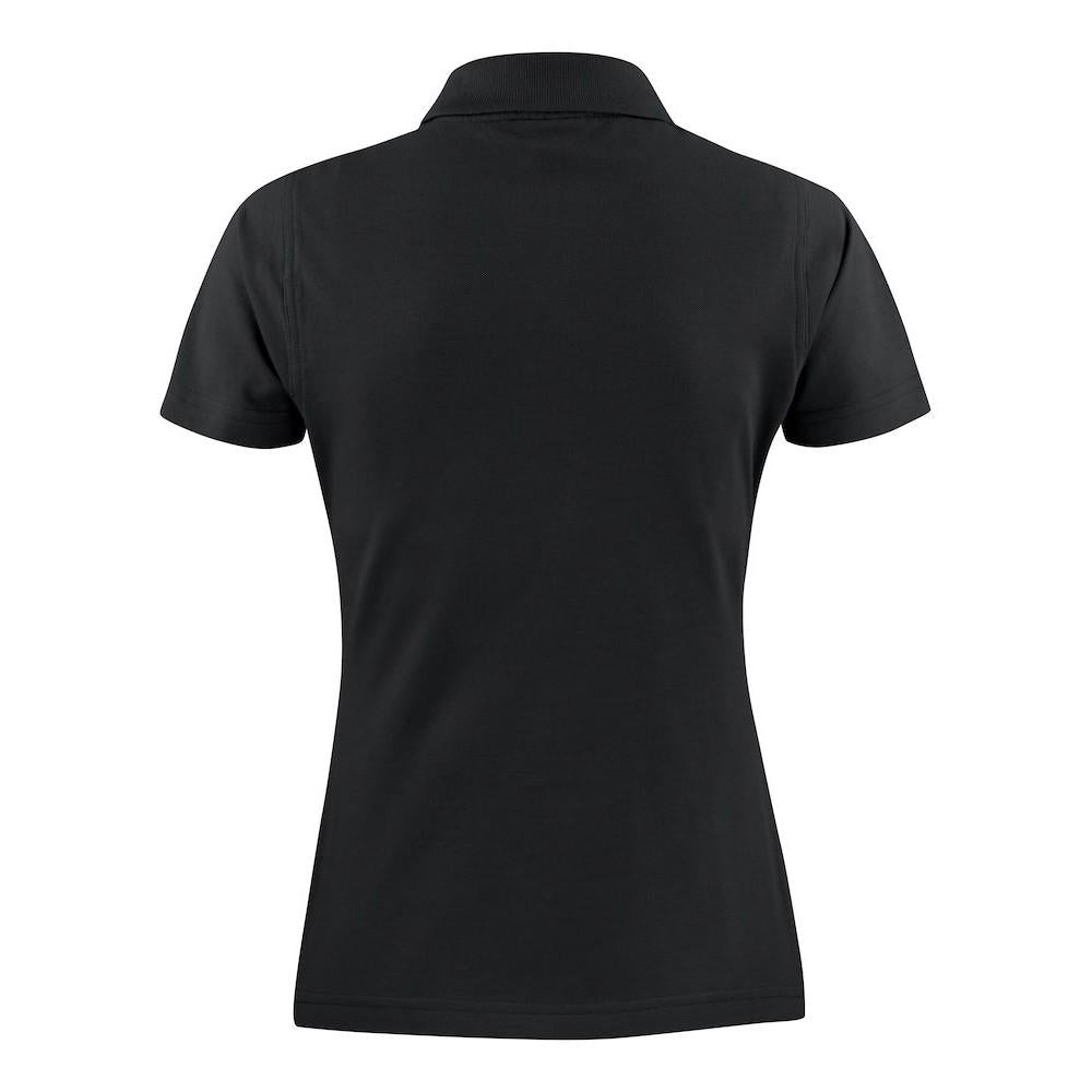 Black - Back - Printer Womens-Ladies Surf Polo Shirt